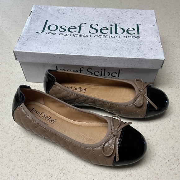 Josef Seibel Pippa 76 Slip On Ballet Black Quilted Toe Bow EU36 US 5-5.5 NEW - Picture 8 of 8